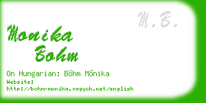 monika bohm business card